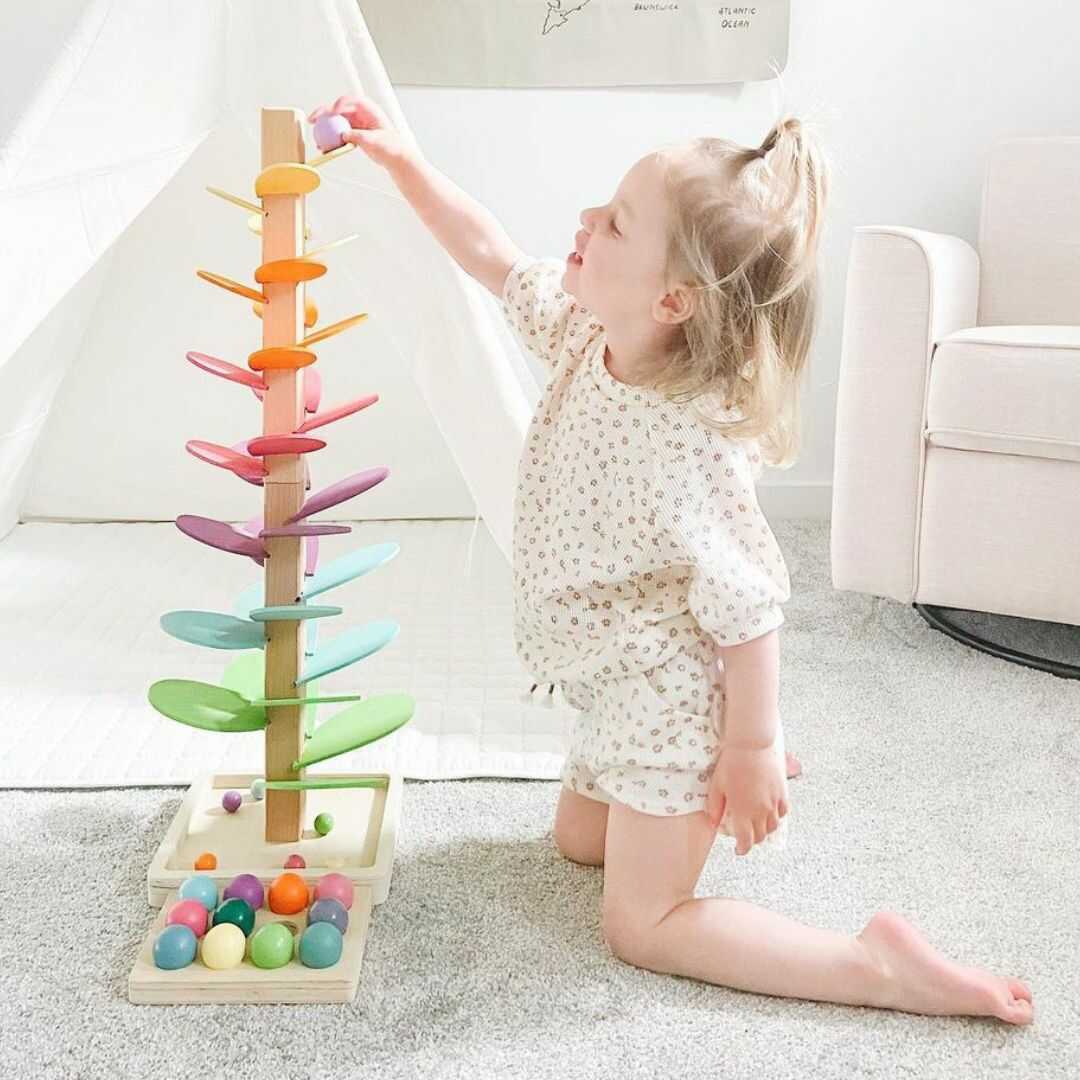 Rainbow Wooden Tree Toy – Educational and Natural Play Fun