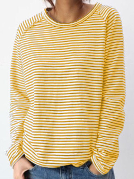 Striped Longsleeve for Women | Comfortable Long-Sleeve Shirt with Crew Neck | Loose-Fitting Sweatshirt in a Maritime Stripe Look