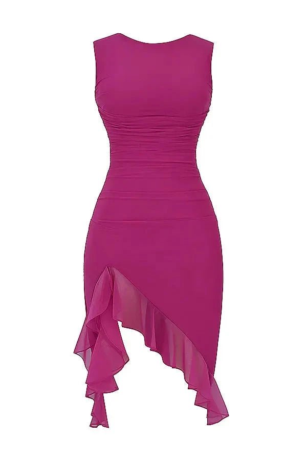 Elegantes Mesh-Midikleid