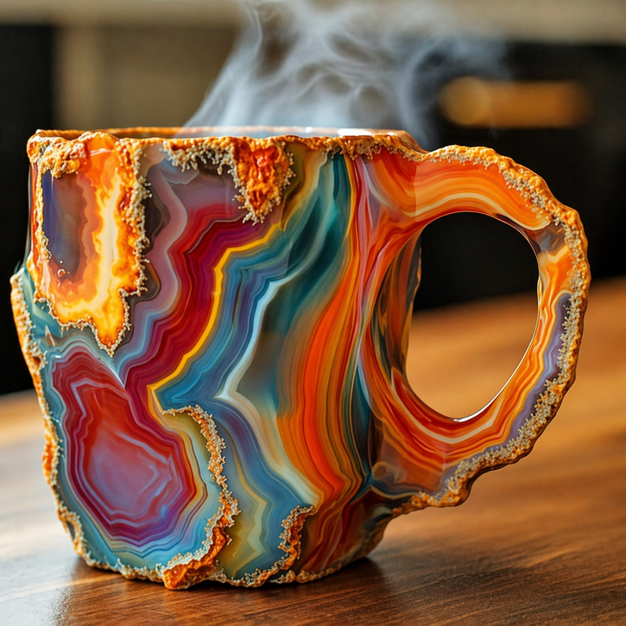 Handcrafted Mineral Crystal Mug – Insulated, Microwave Safe, 200 ml Capacity