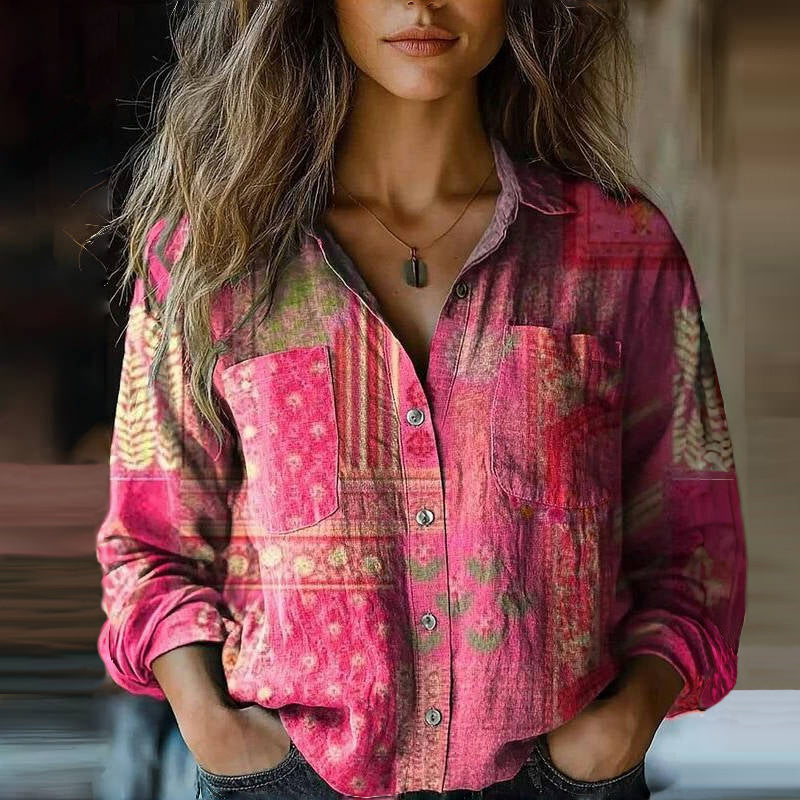 Damenbluse im Bohemian-Vintage-Stil