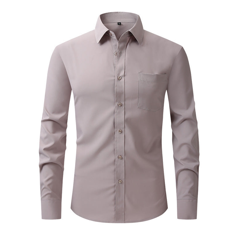 NOUVEAU RICHE Sommerhemd Leichtes Langarm Modern Fit Herren Hellblau W77 Windspiel Grau