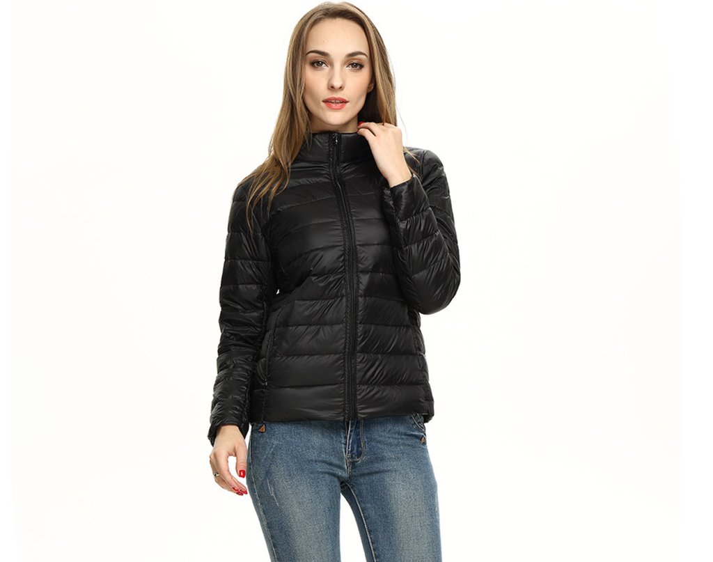 Leichte Damen Steppjacke für den Frühling | Wasserabweisende Übergangsjacke mit Stehkragen und Daunenfüllung | Winddichte