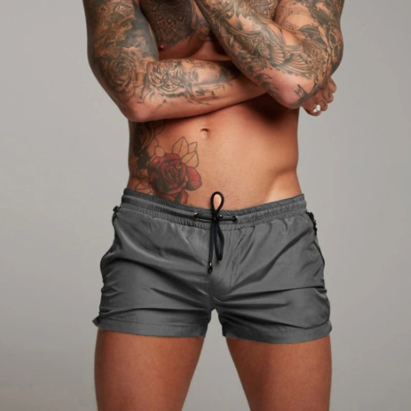 Quick-drying men's shorts with stretch - Comfortable short summer pants for leisure and beach - Classic fit
