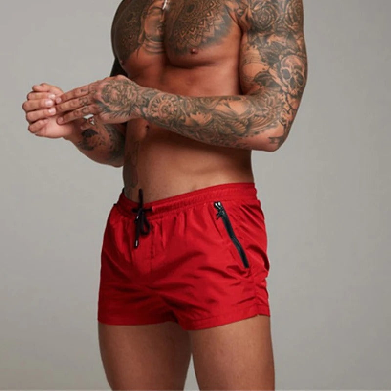 Quick-drying men's shorts with stretch - Comfortable short summer pants for leisure and beach - Classic fit