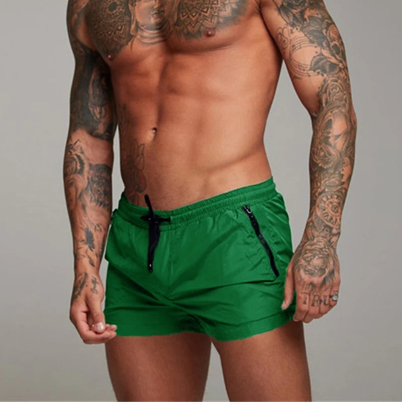 Quick-drying men's shorts with stretch - Comfortable short summer pants for leisure and beach - Classic fit