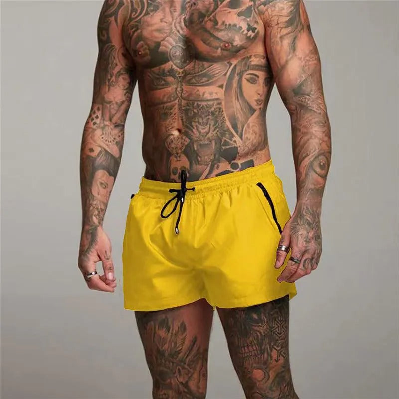 Quick-drying men's shorts with stretch - Comfortable short summer pants for leisure and beach - Classic fit
