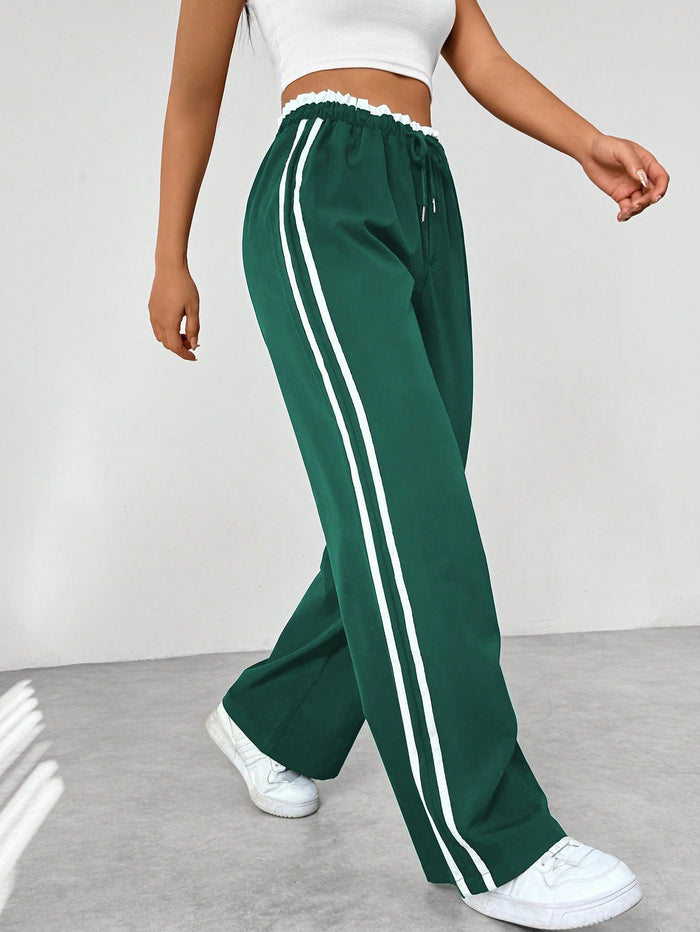 High Waist Jogginghose für Damen | Sportliche Freizeithose mit Seitenstreifen | Bequeme Jogger im Relaxed Fit für Alltag & Sport