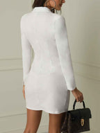 Double-breasted midi blazer dress for women with a tailored fit