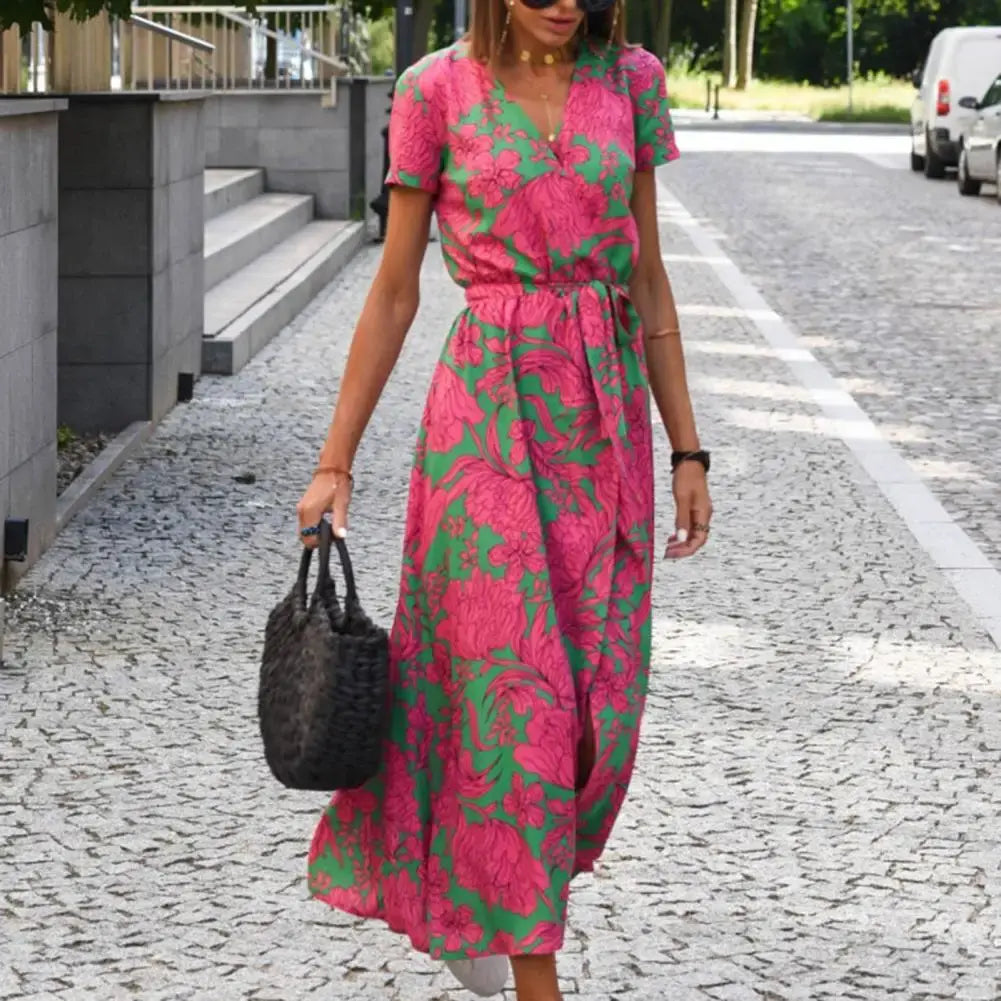 Wickelkleid mit Blumenmuster für Damen