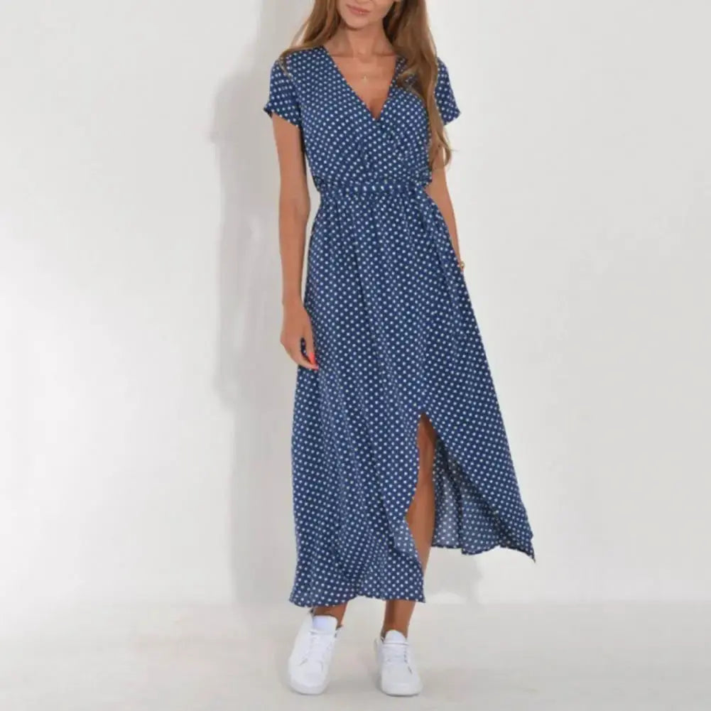 Wrap dress with floral pattern for women