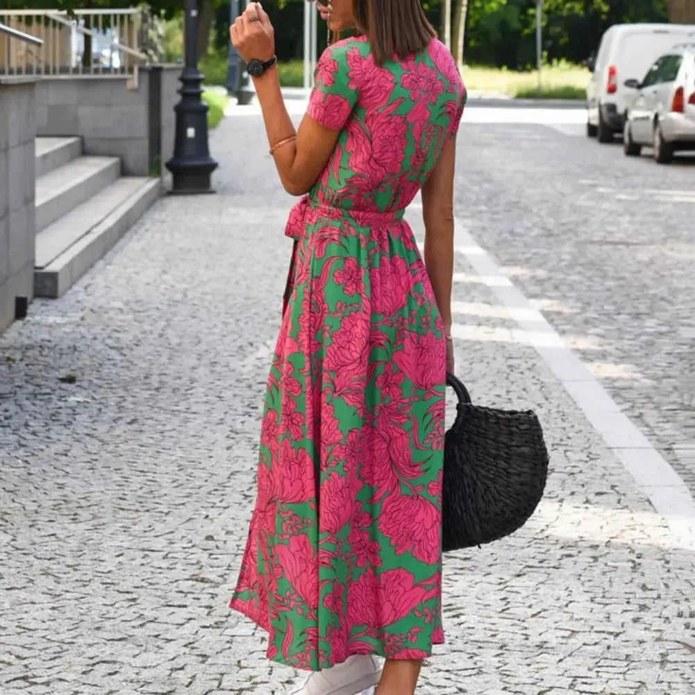 Wickelkleid mit Blumenmuster für Damen