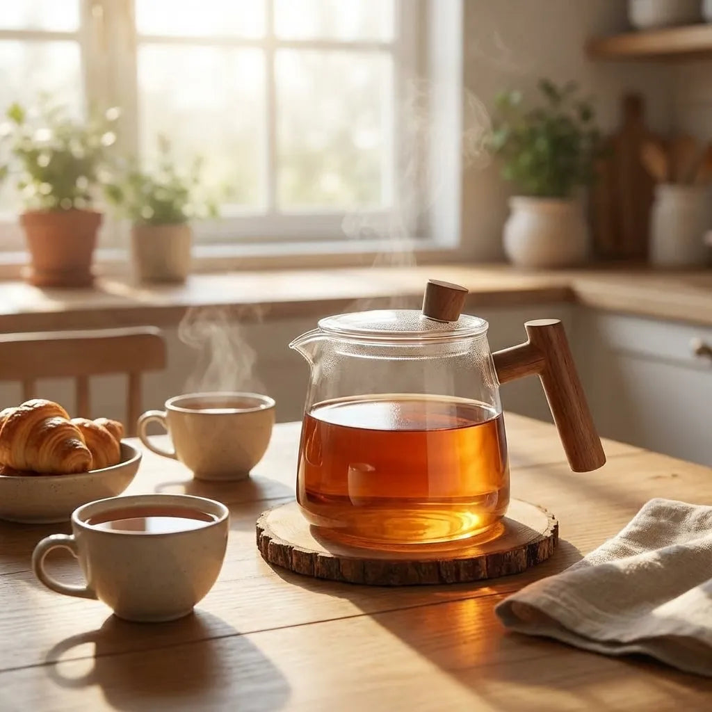 Carly borosilicate glass teapot