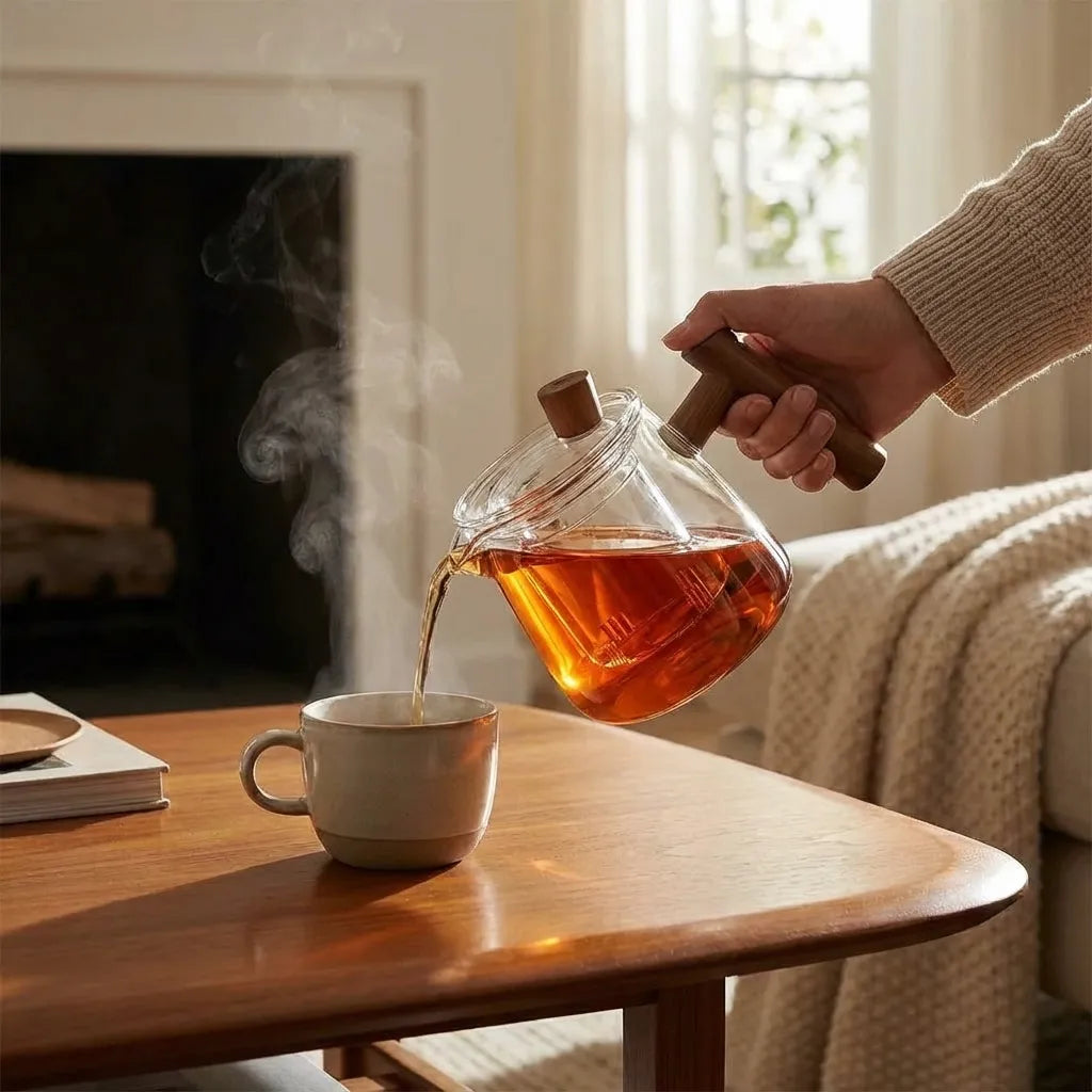 Carly borosilicate glass teapot