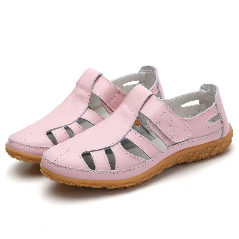 Römersandalen für Damen aus weichem Leder mit flexibler Komfortsohle