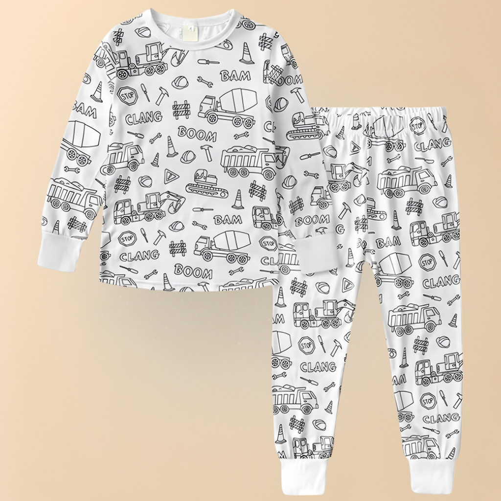 Children's Cotton Pajama Set for Coloring – Creative Christmas Pajamas