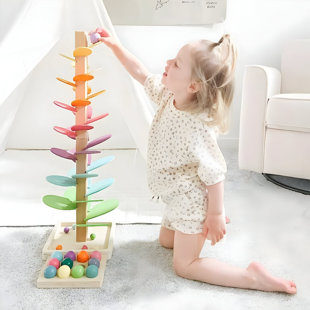 Colorful Wooden Ball Track - Educational Learning Toy