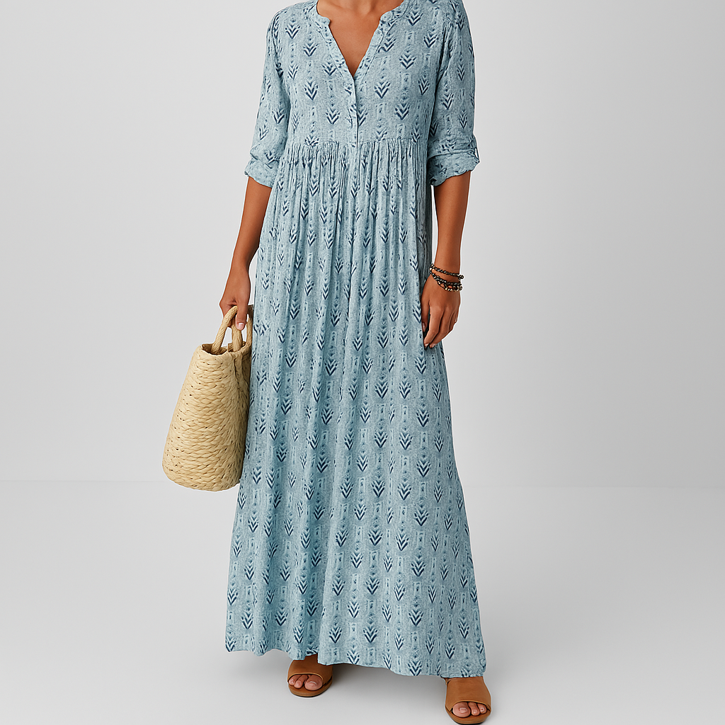 Damen-Maxikleid mit Boho-Print