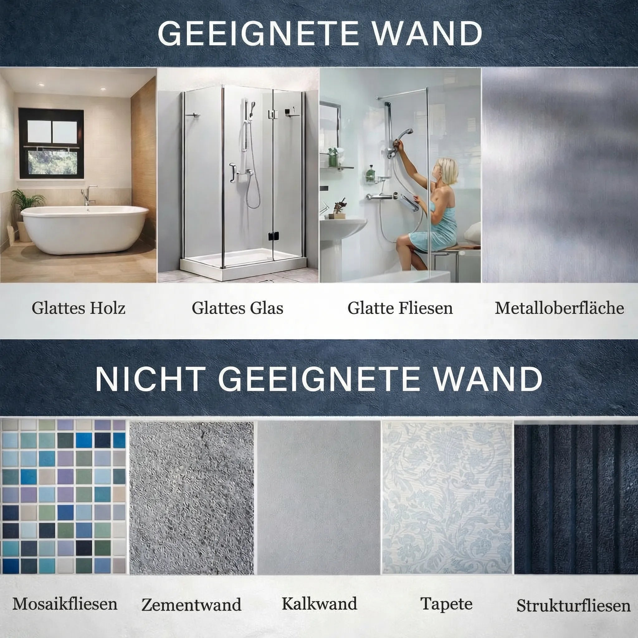 Haltegriff für Dusche, Badewanne oder WC mit Saugnapf – rutschfester Sicherheitsgriff ohne Bohren