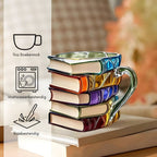 Bunter 3D-Bücher-Becher aus Kunstharz
