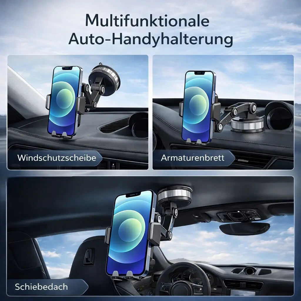 Handyhalterung für Auto mit Saugnapf und 360° Drehung für flexible Nutzung