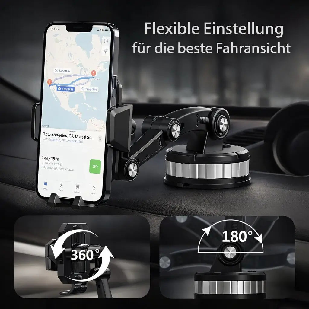 Handyhalterung für Auto mit Saugnapf und 360° Drehung für flexible Nutzung