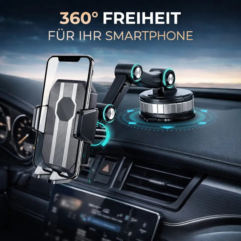 Handyhalterung für Auto mit Saugnapf und 360° Drehung für flexible Nutzung