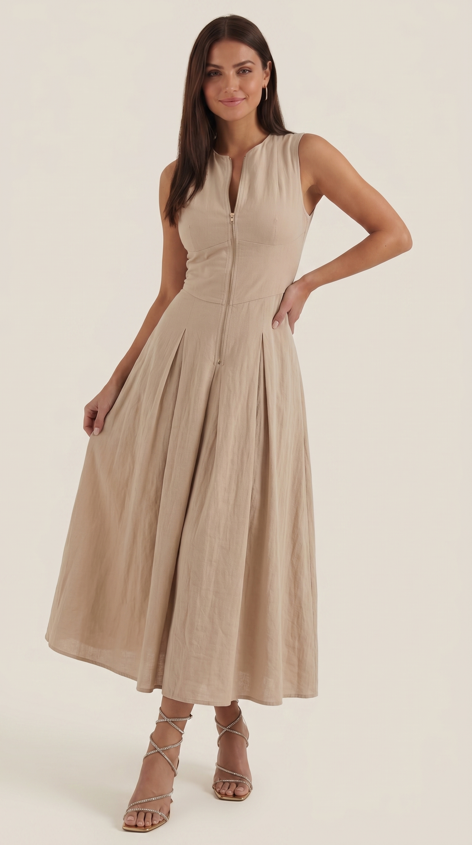 Midi-Kleid mit A-Linie
