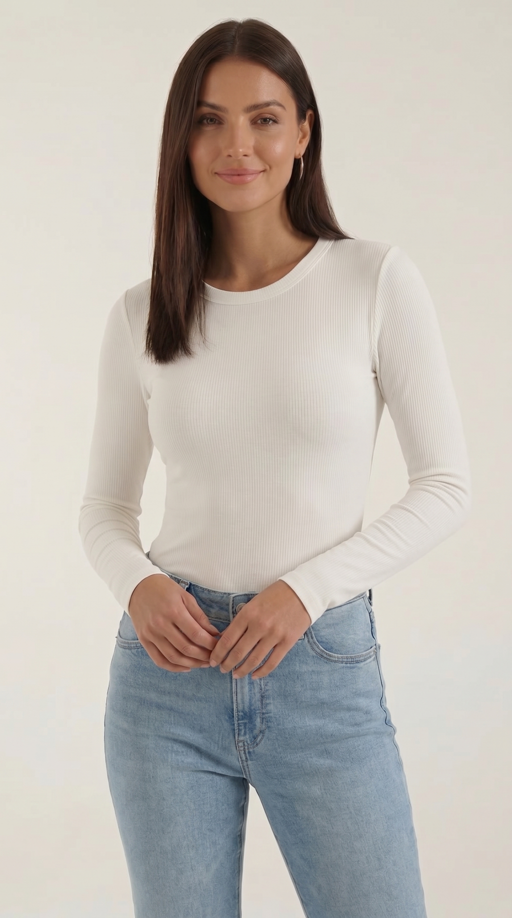 Langarmshirt mit gerippter Struktur
