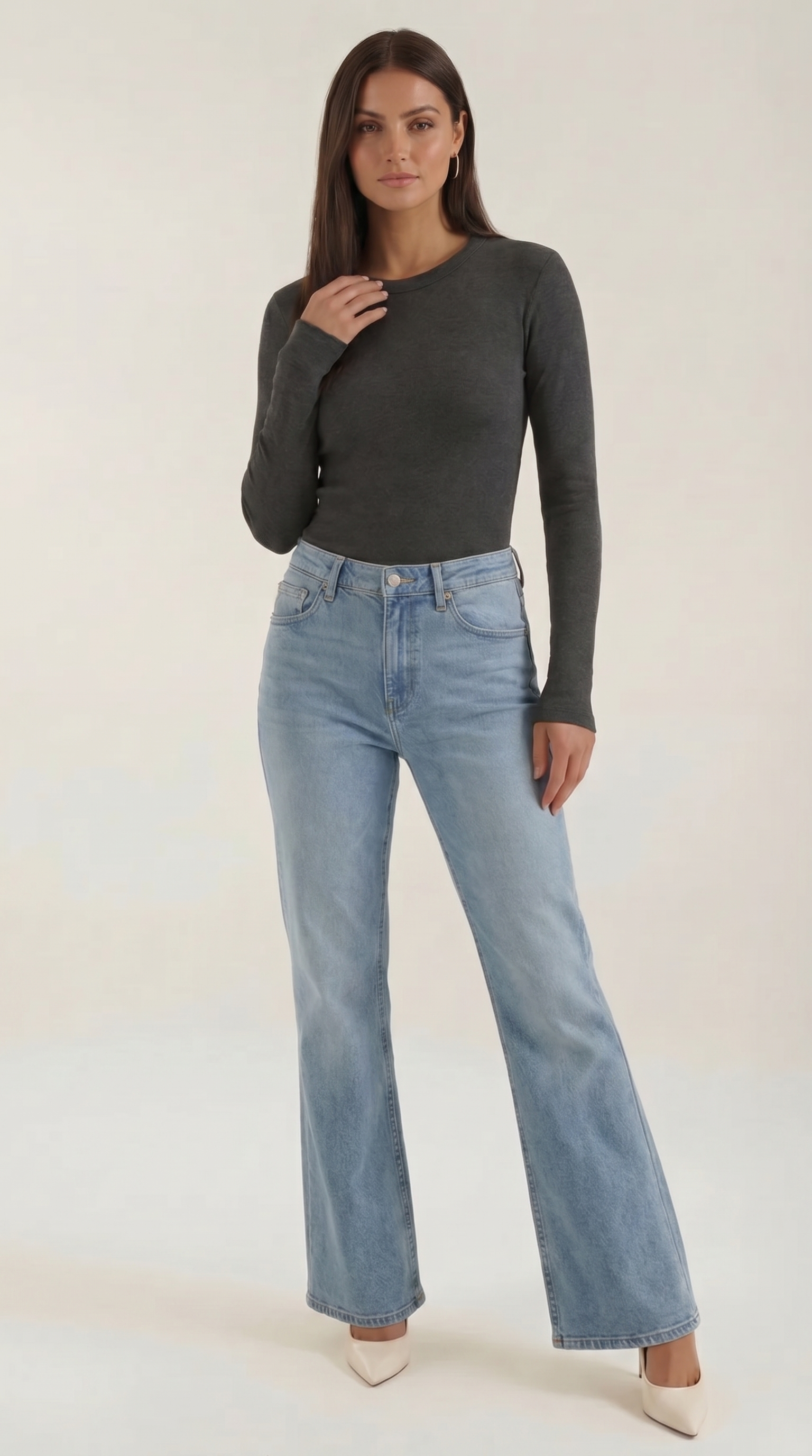 Langarmshirt mit gerippter Struktur