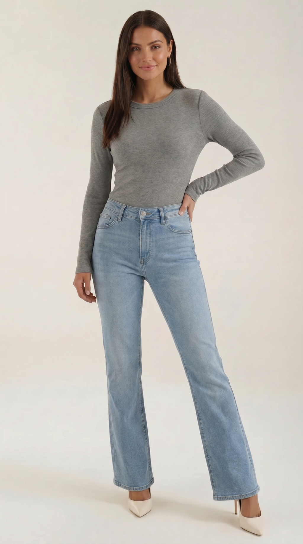 Langarmshirt mit gerippter Struktur