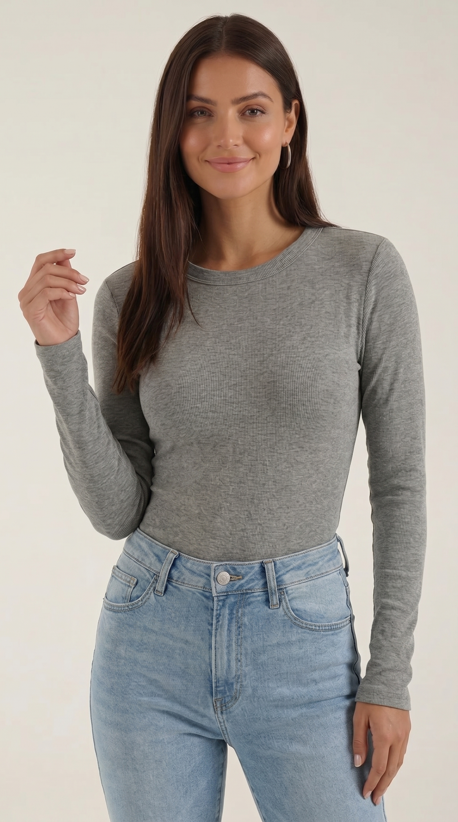 Langarmshirt mit gerippter Struktur