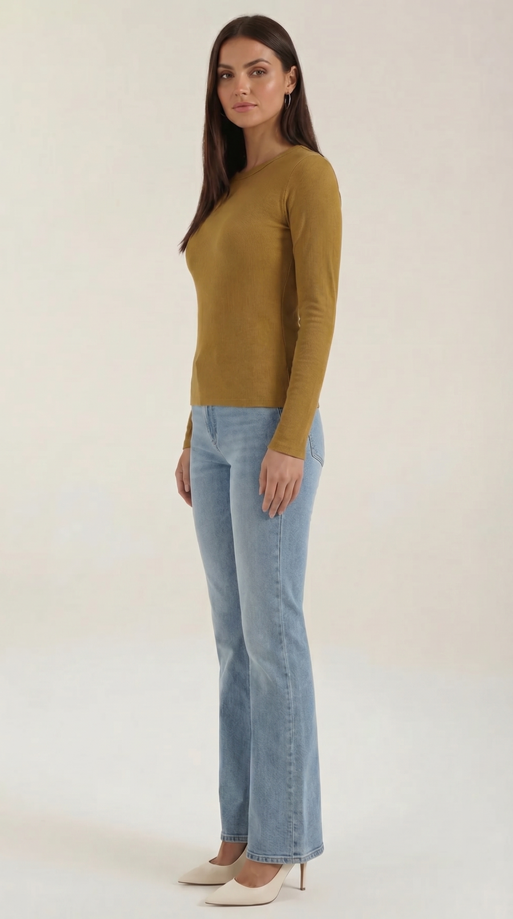 Langarmshirt mit gerippter Struktur