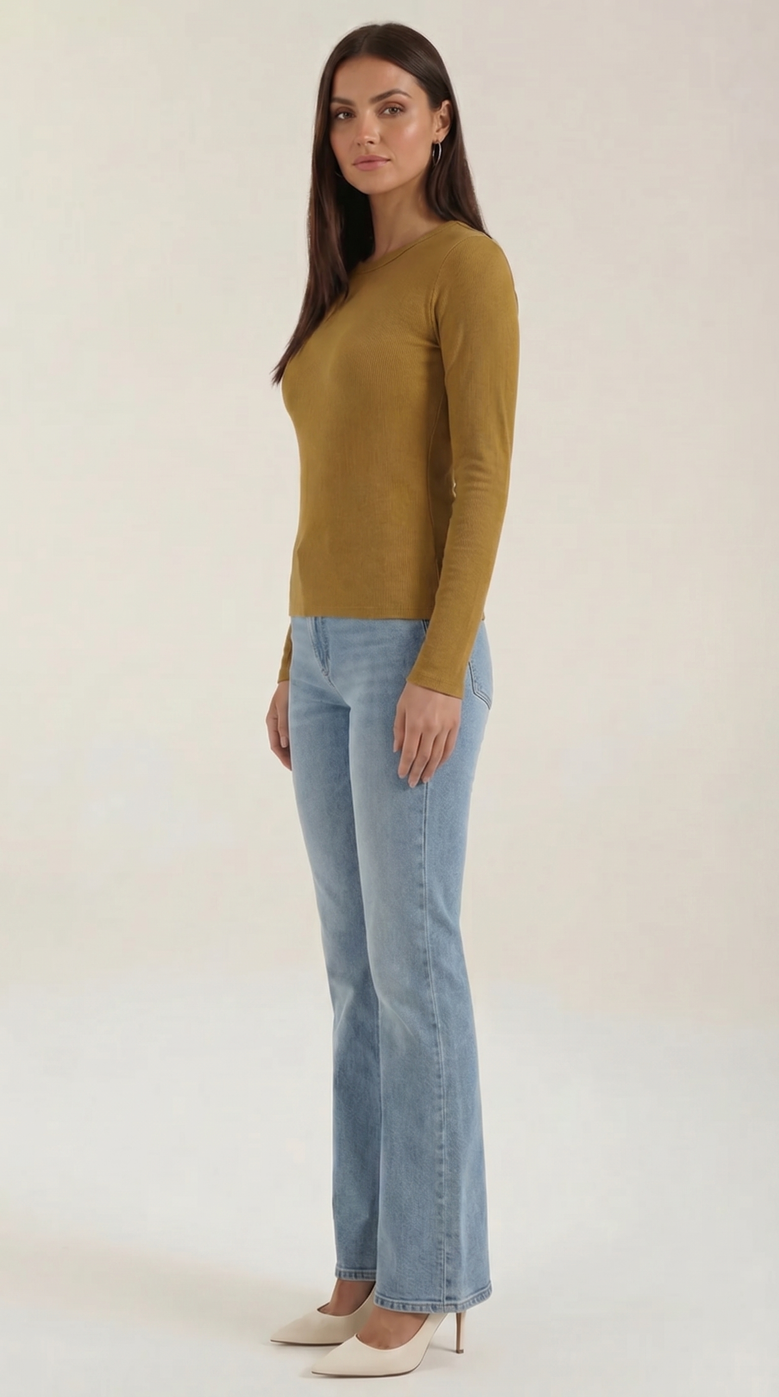 Langarmshirt mit gerippter Struktur
