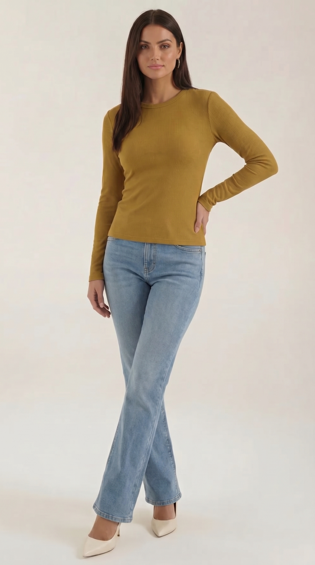 Langarmshirt mit gerippter Struktur