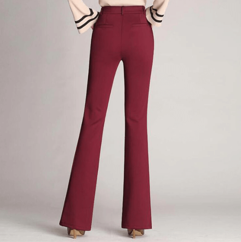 Women's High-Waist Fabric Pants with A-Line | Elegant Business Trousers for the Office | Classic Cut with High Waist & Wide Leg