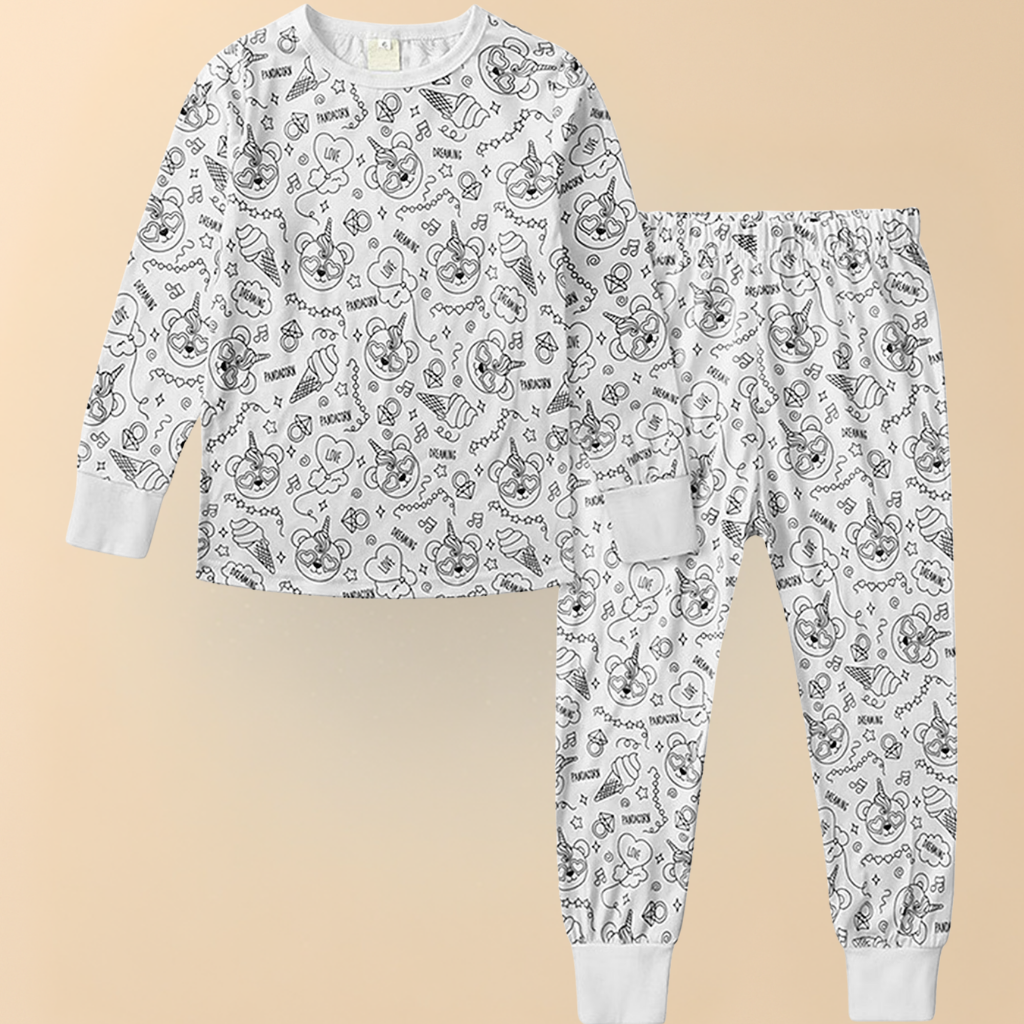 Children's Cotton Pajama Set for Coloring – Creative Christmas Pajamas