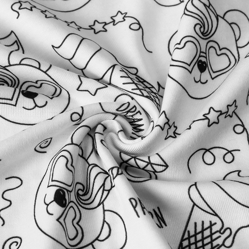 Kinder Baumwoll-Schlafanzug-Set zum Ausmalen – Kreativer Weihnachts-Pyjama
