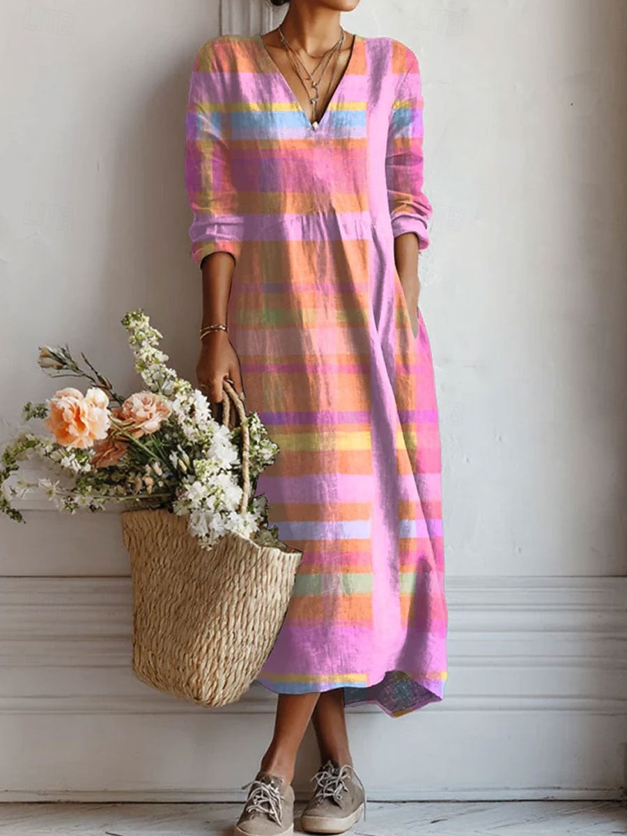 Damen Freizeitkleid mit Taschen | Bequemes Alltagskleid in lockerer Passform | Weicher Stoff & Knitterfrei für jeden Tag