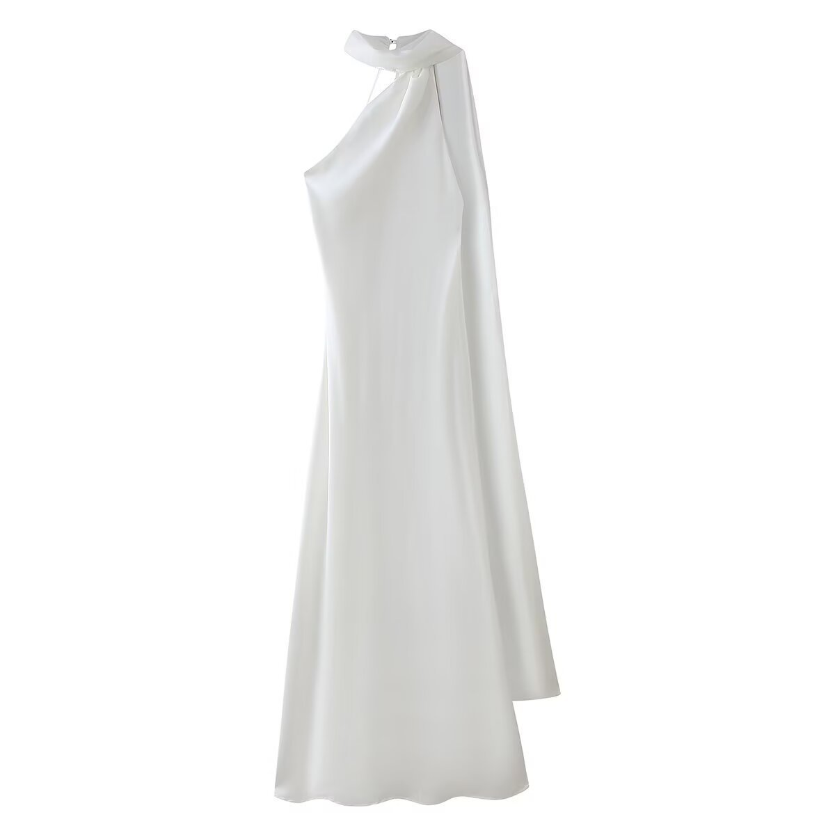 Luxurious satin maxi dress for festive occasions