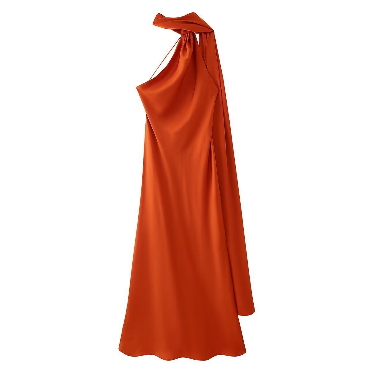Luxurious satin maxi dress for festive occasions