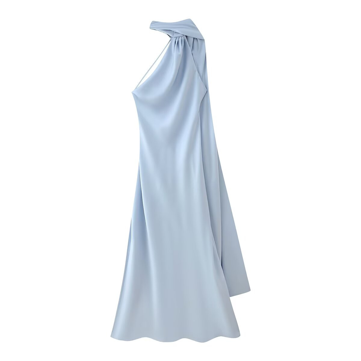 Luxurious satin maxi dress for festive occasions