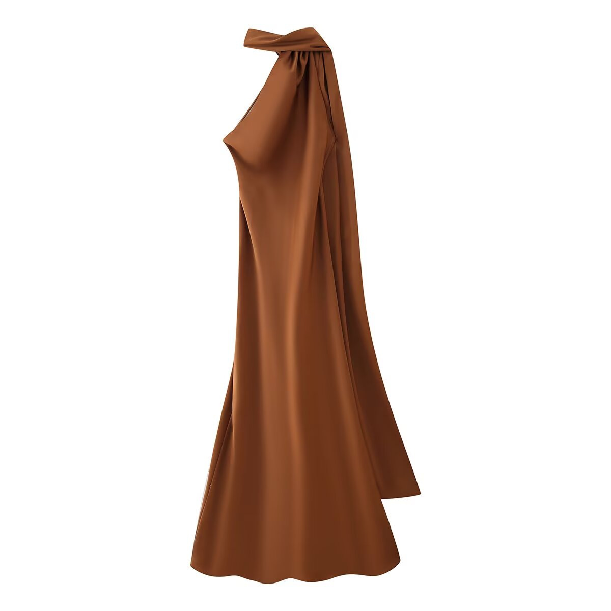 Luxurious satin maxi dress for festive occasions