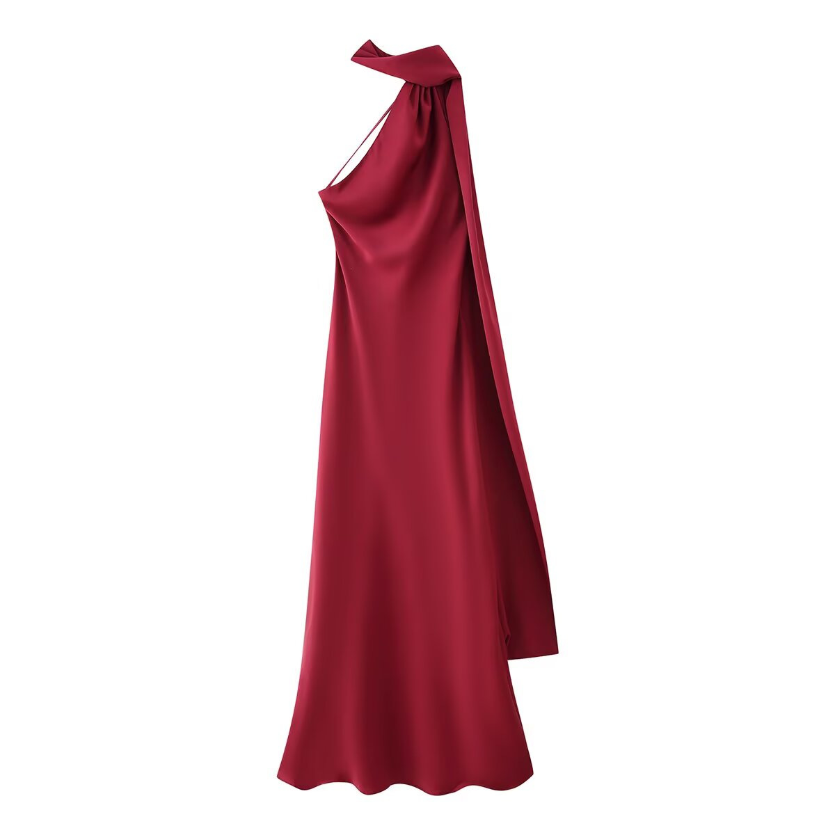 Luxurious satin maxi dress for festive occasions