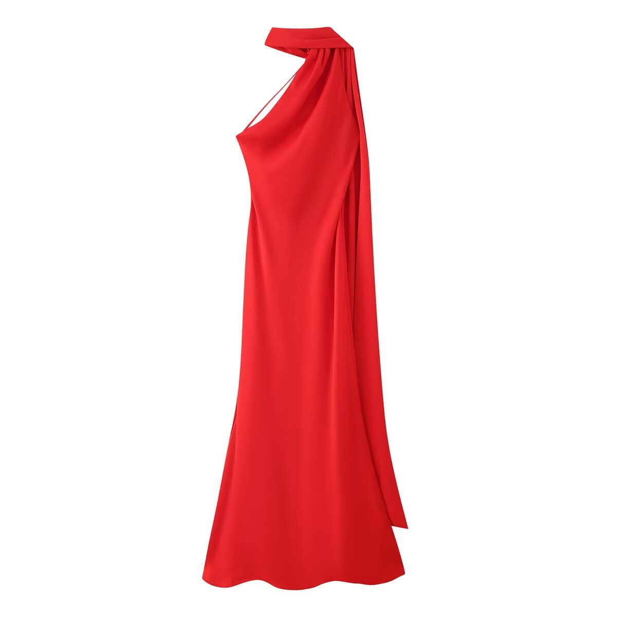 Luxurious satin maxi dress for festive occasions