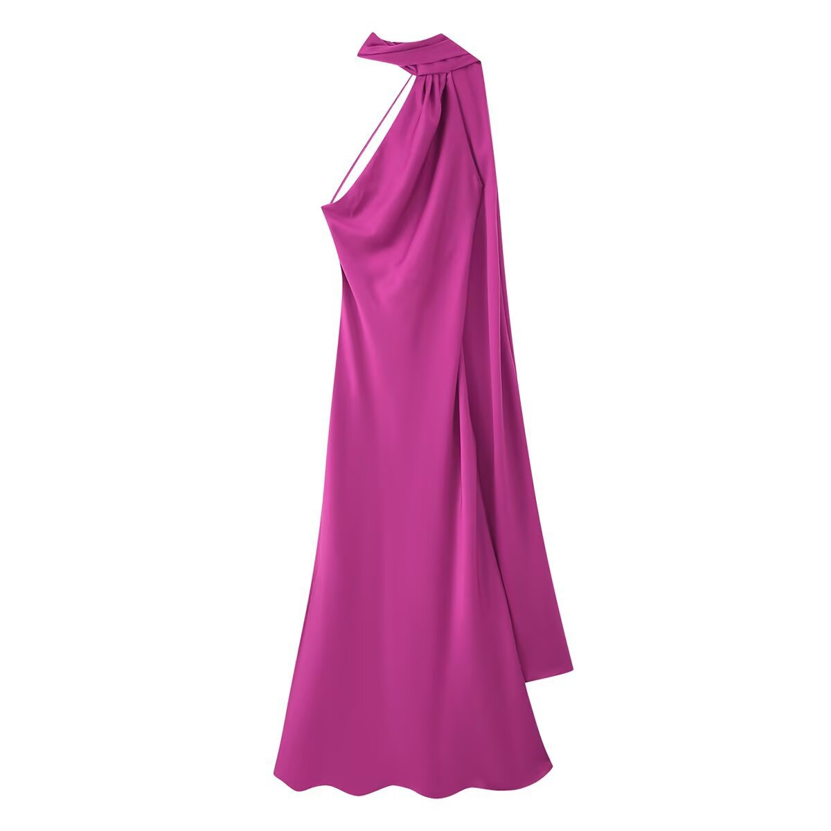 Luxurious satin maxi dress for festive occasions