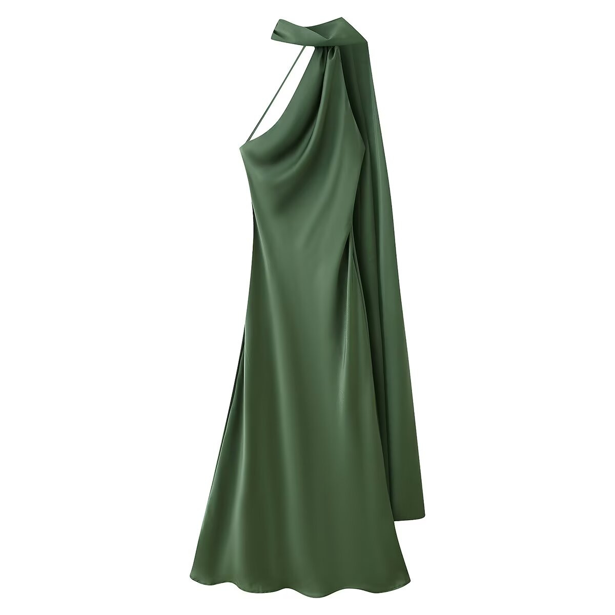 Luxurious satin maxi dress for festive occasions