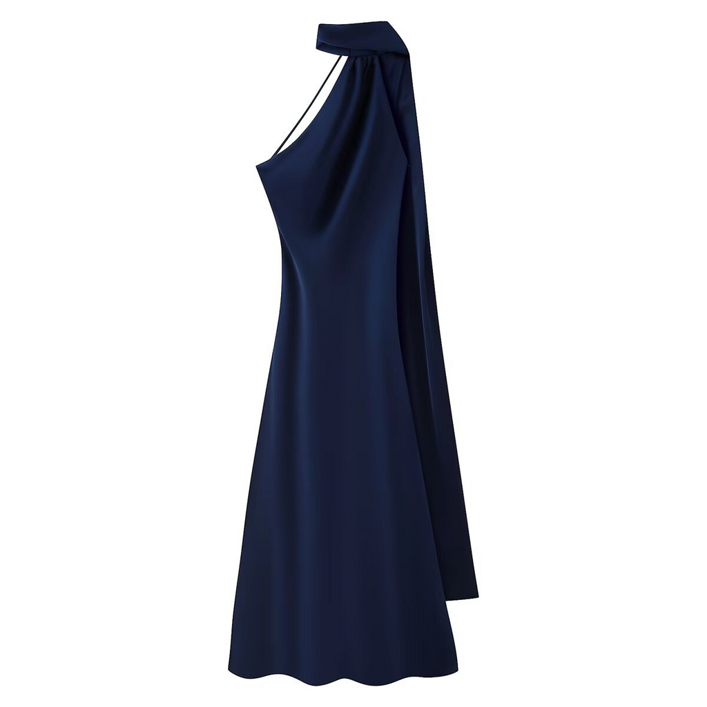 Luxurious satin maxi dress for festive occasions