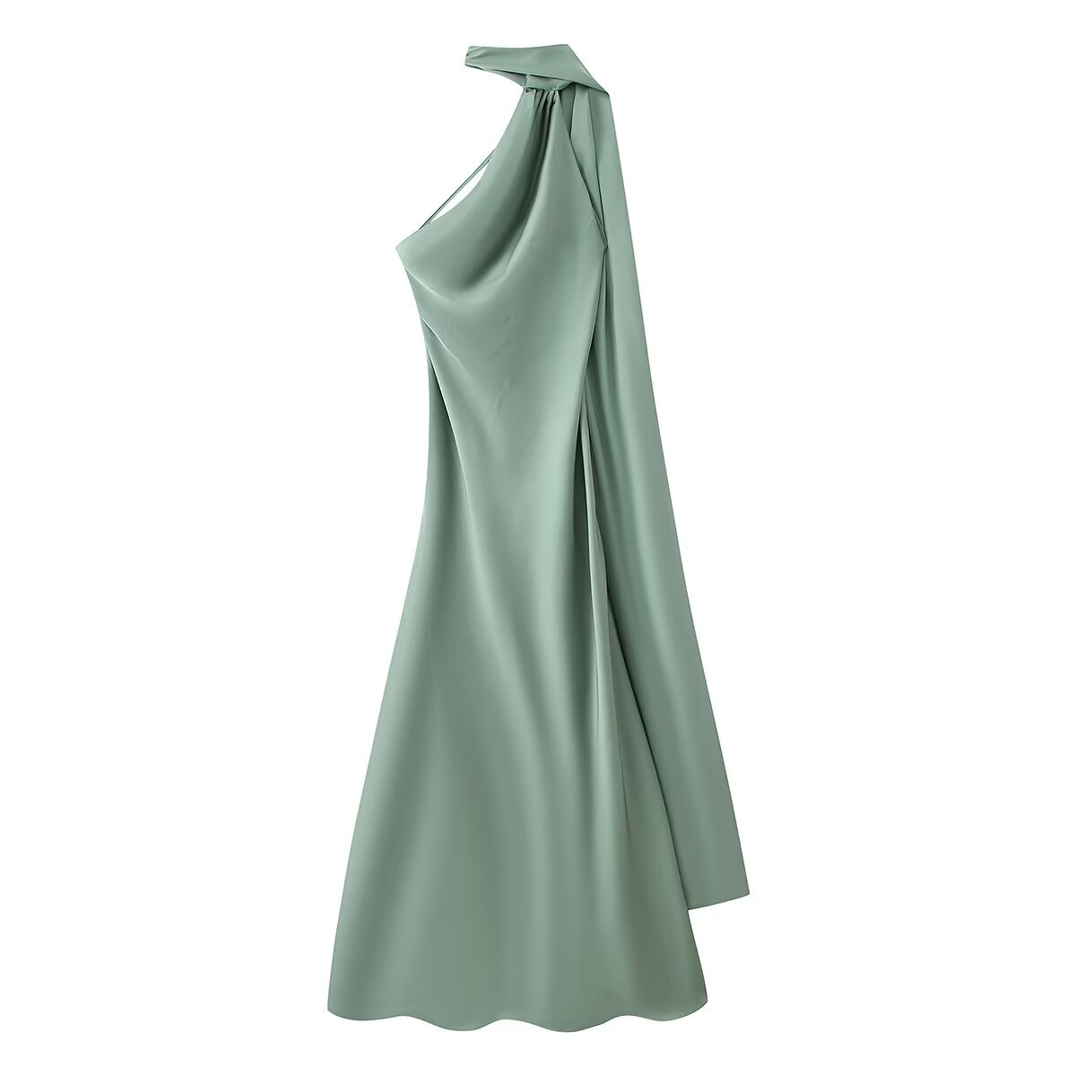 Luxurious satin maxi dress for festive occasions