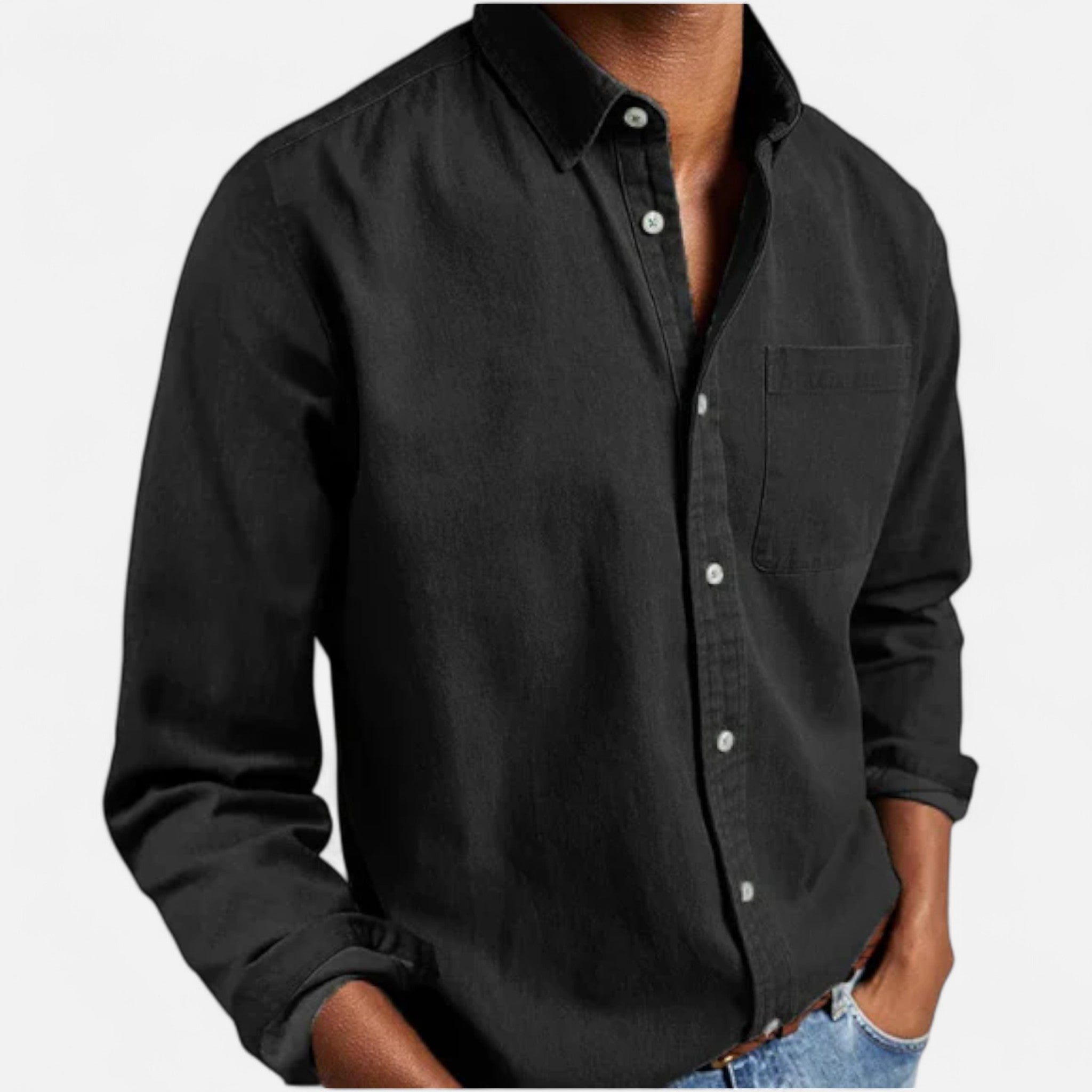 Classic men's denim shirt made from premium cotton